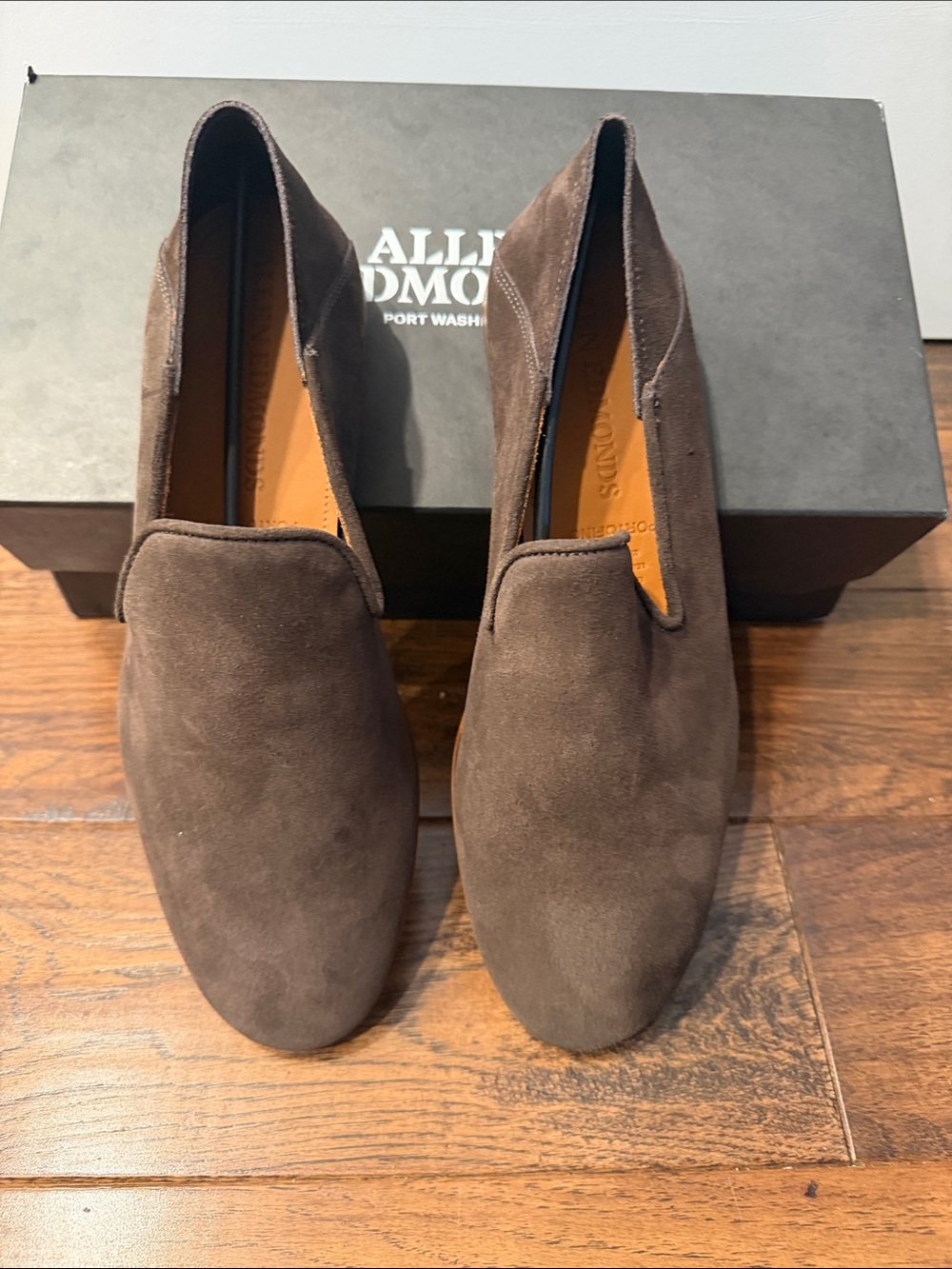 Allen Edmonds Brown Suede Slip-On Loafers